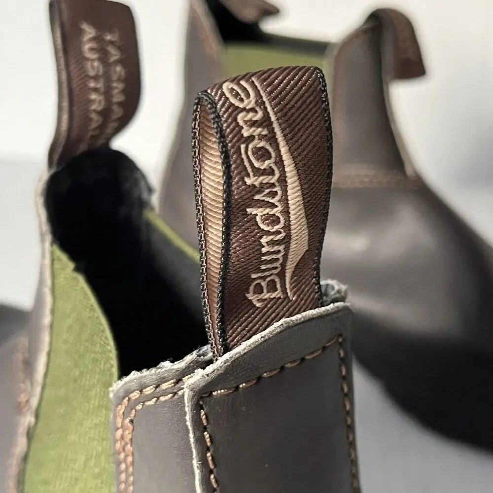 Blundstone Original Series 519 Chelsea Ankle Boots Stout Brown/Olive M 7.5 W 8.5